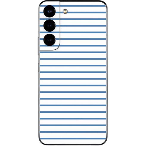 Blue and White Stripes Galaxy S22 Skin